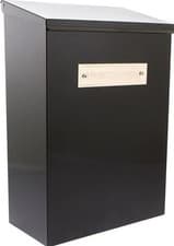 Image of Burg Wachter Post Box With Large Opening - Black, 15 x 40 x 27.5 cm