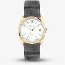 Image of Accurist Everyday Grey Leather Strap Watch 74000