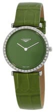 Image of Longines La Grande Classique Green Leather Diamonds Womens Watch L4.523.0.60.2