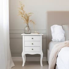 Image of New Bedside Table Cabinet Storage Unit Chest of 3 Drawers Organiser Bedroom