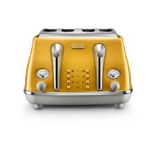 Image of De'Longhi Icona Capitals 4-Slice Toaster New York Yellow CTOC4003.Y WideSlot NEW