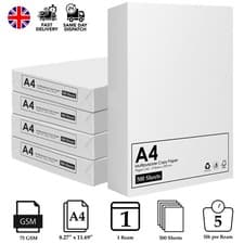 Image of A4 Sheet White Paper Printer Copy Bundle Reams Sheets for Office warehouse 80GSM