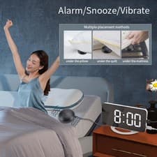 Image of Digital Loud Alarm Clock Vibrating Adjustable Brightness Night Mode Bedroom