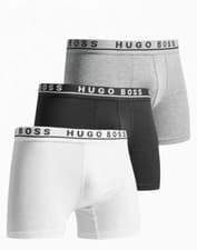 Image of HUGO BOSS 100% Authentic Men’s Boxer Trunks 3-Pack – White Black Grey – Premium