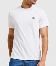Image of Lacoste Men's Classic Fit White Cotton Crew Neck T Shirt Size M