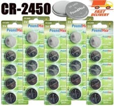 Image of 2450 CR2450 DL2450 ECR2450 3v PoundMax Lithium Button Cell Batteries