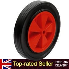 Image of WHEELBARROW SOLID WHEEL 25.4 mm bore 12" SLIM Garden Trolley Cart RED Or BLACK