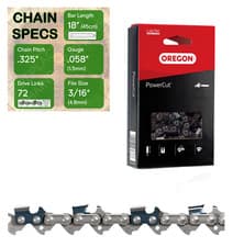 Image of 18" OREGON 21LPX072 Chainsaw Chain .325" .058" 1.5mm 21LPX072E 21LPX072X