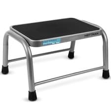 Image of HEFTMAN Step Stool Heavy Duty Anti-slip Steps Metal One Step Footstool Grey