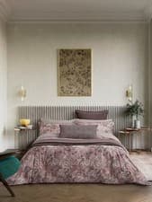 Image of Bedeck of Belfast Katara Cotton 200TC Duvet Cover Set - King - Pink Grey