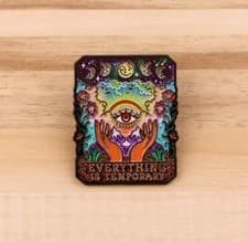 Image of All Seeing Eye - Everything is Temporary Metal Enamel Pin Badge UK Seller