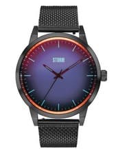 Image of Mens STORM Styro Slate Blue Watch with Blue Dial and Black Milanese Strap 474...