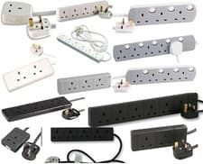 Image of UK Plug Extension Lead Cable Electric Mains Power 1 2 3 4 6 8 10 Gang Way Socket
