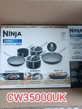 Image of Ninja ZeroStick CeramicPro 5 Piece Saucepan andPan Set CW35000UK BLACK 🖤