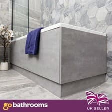 Image of Concrete Grey 800mm Bathroom End Bath Panel | Can Be Cut To Size
