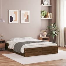 Image of Modern Bed Frame with Drawers Bed Base Bedstead Mattress Foundation for Bedroom