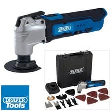 Image of Draper 12V Cordless Oscillating Multitool Li-ion Battery Fast Charger 33pc Set