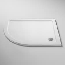 Image of Pearlstone White Offset Quadrant Shower Tray 1000mm x 800mm LH