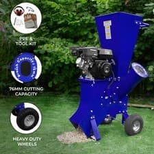 Image of Petrol Wood Chipper 7HP Garden Shredder Mulcher Heavy Duty Chipping Shredding
