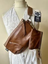 Image of Cross Body Bumbag Handcrafted Design UK Waist Bag & Purse brown leather New SALE