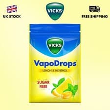 Image of Vicks Vapo Drops Lemon & Menthol Lozenges with Eucalyptus oil Sugar Free 72g