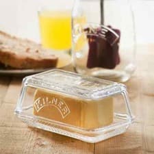 Image of Kilner Glass Butter Dish and Lid Holds 250g Butter 17cmx10x7.2cm