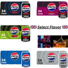 Image of Pepsi Cola Cans 24 Pack (24 x 330ml) Carbonated Soft Drinks | Fizzy Beverage