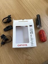 Image of Cateye HL-EL160 Front Light + Omni 5 Rear Bike Light Set – Complete with Mounts