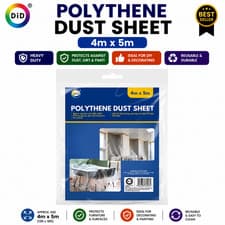 Image of Polythene Dust Sheet 4m x 5m Heavy Duty Reusable Painting Cover DIY