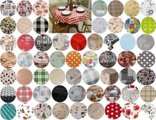 Image of 140CM ROUND CIRCLE TABLE CLOTHS PVC OIL VINYL CLOTH PLAIN PRINTED PARTY EVENTS