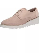 Image of Clarks Sharon Crystal Blush Nubuck ladies flats shoes  UK size 5.5 D 