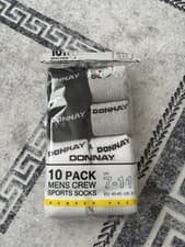 Image of Donnay Men's Socks Multi-Pack Size 7-11, 10 pack with 2 pairs missing Black,Grey
