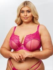 Image of Ann Summers The Encore Non Pad Fuller Bust Plunge Bra Pink