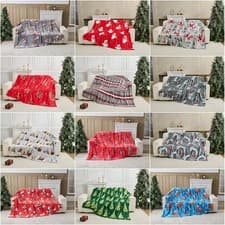 Image of Christmas Throws Warm Flannel Fleece Extra Large Xmas Blanket Throw for Sofa Bed
