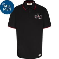 Image of Mens D555 Canning Extra Long Fit Brooklyn Polo Shirt Black L XL 2XL 3XL TALL