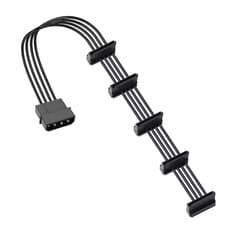 Image of 4-Pin IDE Molex Male to 5x 15 Pin SATA Splitter Power Supply Cable for HDD SSD