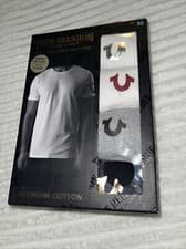 Image of True Religion Men's Loungewear 3+1 Pack V-Neck Tee MULTI COLOR sz M NEW IN BOX
