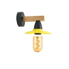 Image of Modern Wall Light Shade Industrial Style Wood Arm Wall Sconce E27 Fittings UK