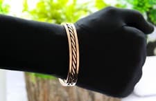 Image of Classic Pure Copper Oxidized Heavy Handmade Cuff Bracelet Gift Approx 12mm Wide