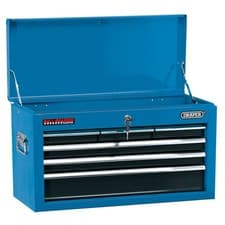 Image of Draper Narrow Tool Chest Storage Sheet Steel Painted Finish 6 Drawer 24" Blue