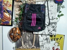 Image of Pink/Black/Green / Blue Adidas Drawstring Backpack