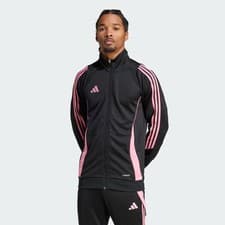 Image of Adidas Tiro 24 Black/Pink Mens Training Track Jacket Zip Up Unisex