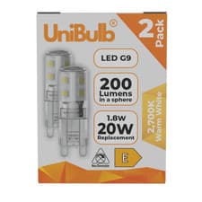 Image of UniBulb LED G9 1.8W Capsule Bulb – 200lm, Daylight or Warm White, 25yr