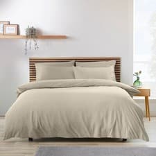 Image of Catherine Lansfield So Soft Non-Iron Duvet Cover Bed Set Or Fitted Sheet Natural