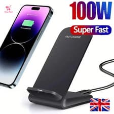 Image of 100W Fast Wireless Charger Stand Dock For Apple iPhone Samsung Android