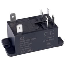 Image of Hongfa PCB Mount Relay 24V DC DPST Faston Terminals