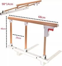 Image of 3&4Section Bed Rails for Elderly Adults Grab Bar Bed Hand Rails Assist Rail Fold
