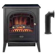 Image of Dimplex Club Optiflame Electric Freestanding Stove + Plastic Flue Pipe Accessory