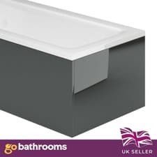 Image of Newton Anthracite Grey Gloss Effect MDF Adjustable Height End Bath Panel 80cm