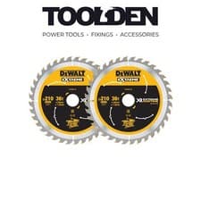 Image of DeWalt DT99566-QZ XR Extreme Runtime Circular Saw Blade 210 x 30mm 36T (2 Pack)